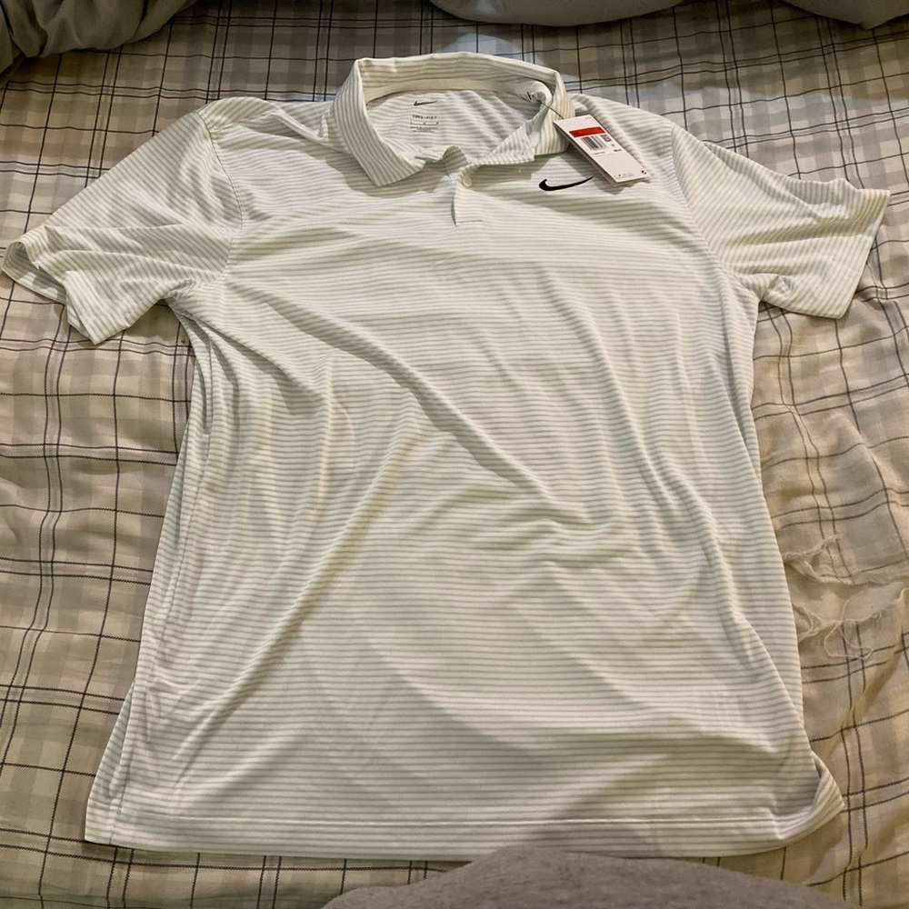 Nike DRI-FIT Golf Striped Polo Shirt Men’s Size Large FZ5647-100 New w Tags